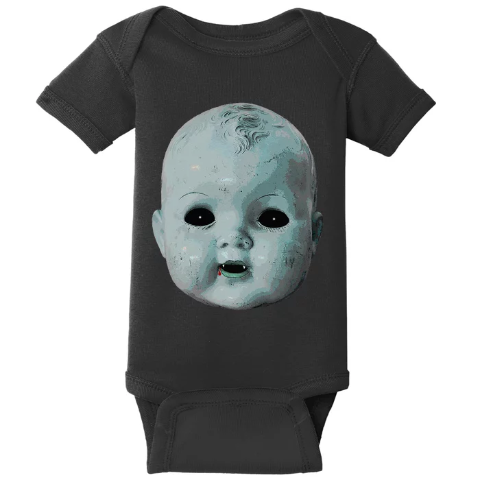 Scary Doll Head Creepy Halloween Vampire Baby Costume Baby Bodysuit