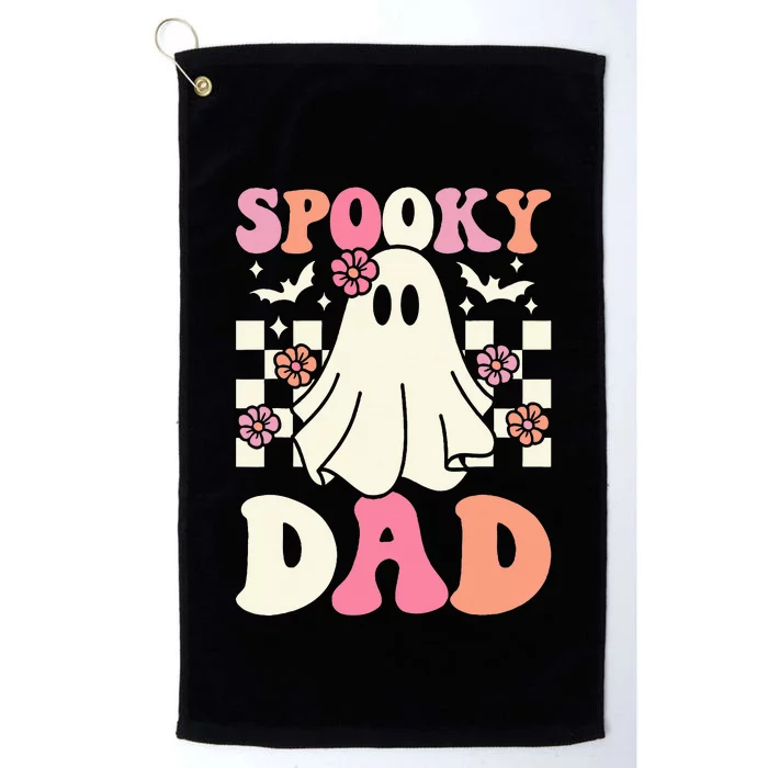 Spooky Dad Halloween Ghost Costume Retro Groovy Platinum Collection Golf Towel