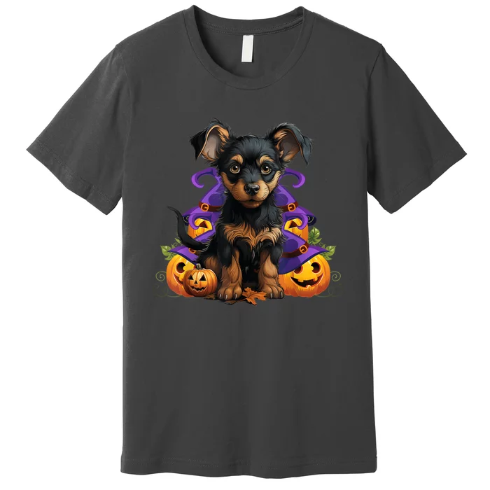 Spooky Dog Halloween Puppy Lover Pumpkin Funny Spooky Dog Premium T-Shirt