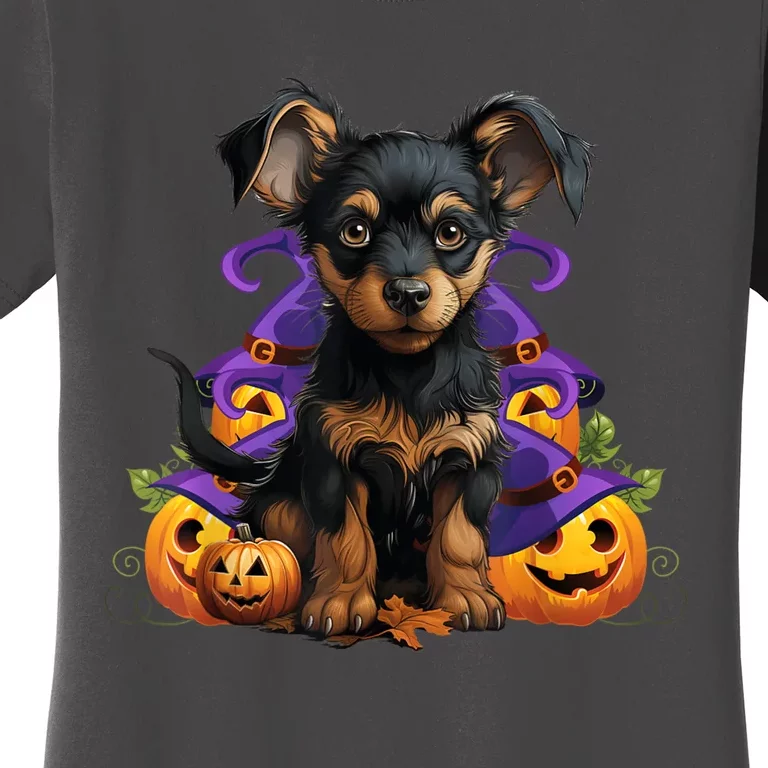 Spooky Dog Halloween Puppy Lover Pumpkin Funny Spooky Dog Women's T-Shirt