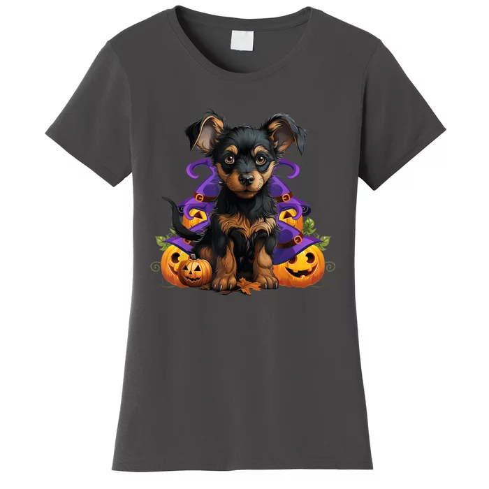 Spooky Dog Halloween Puppy Lover Pumpkin Funny Spooky Dog Women's T-Shirt