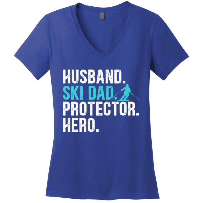 Ski Dad Husband Hero Gift Women's V-Neck T-Shirt