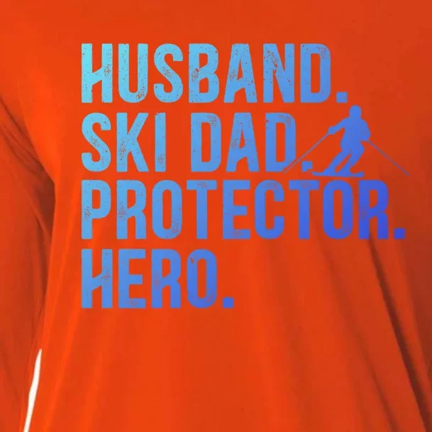 Ski Dad Husband Hero Gift Cooling Performance Long Sleeve Crew