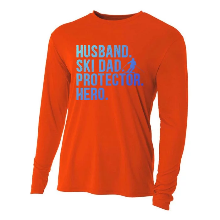 Ski Dad Husband Hero Gift Cooling Performance Long Sleeve Crew