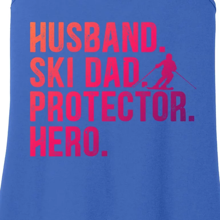 Ski Dad Husband Hero Gift Ladies Essential Tank