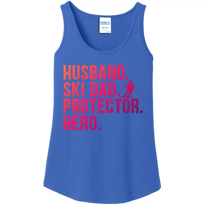 Ski Dad Husband Hero Gift Ladies Essential Tank