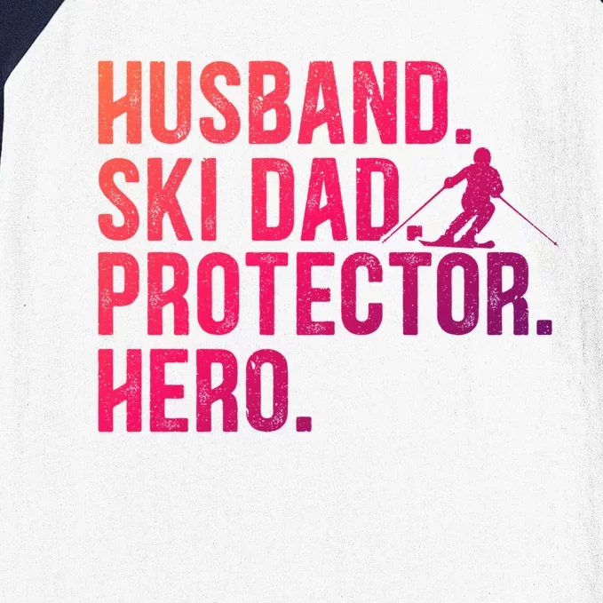 Ski Dad Husband Hero Gift Baseball Sleeve Shirt