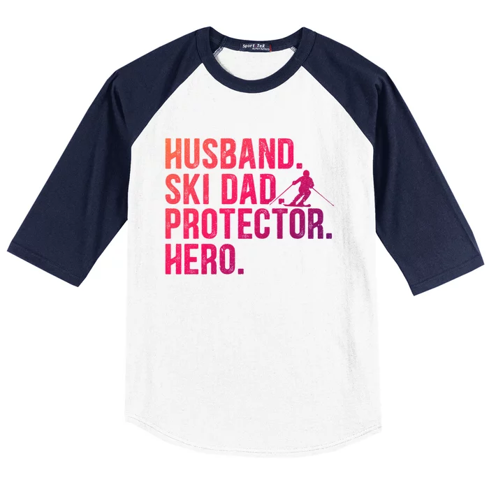 Ski Dad Husband Hero Gift Baseball Sleeve Shirt