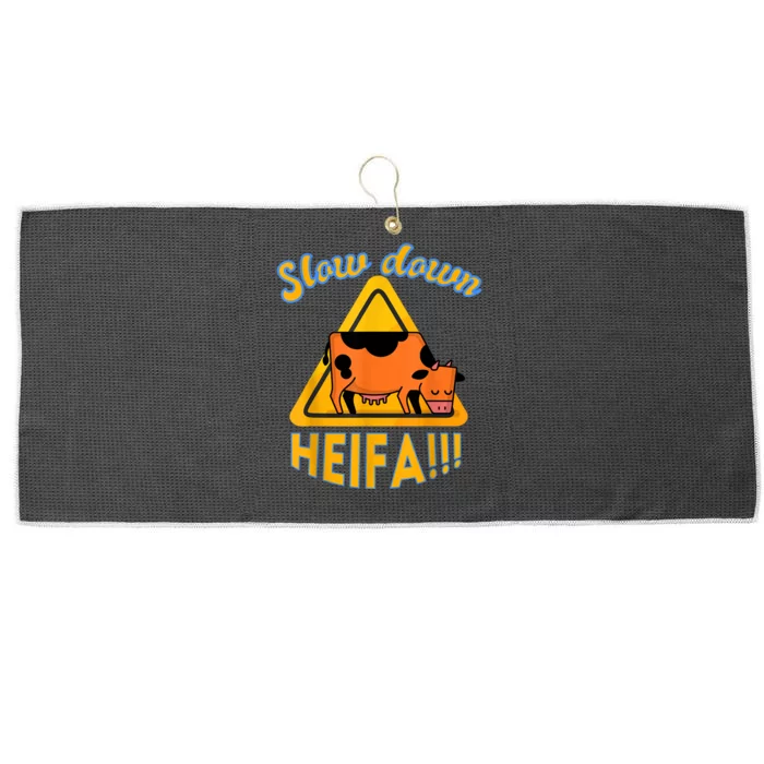 Slow Down Heifa Large Microfiber Waffle Golf Towel