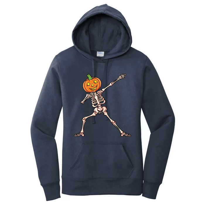 Skeleton Dab Halloween Dabbing Pumpkin Gift Women's Pullover Hoodie