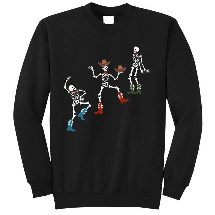 Skeleton Dance Halloween Funny Skeleton Cowboy Halloween Skull Tall Sweatshirt