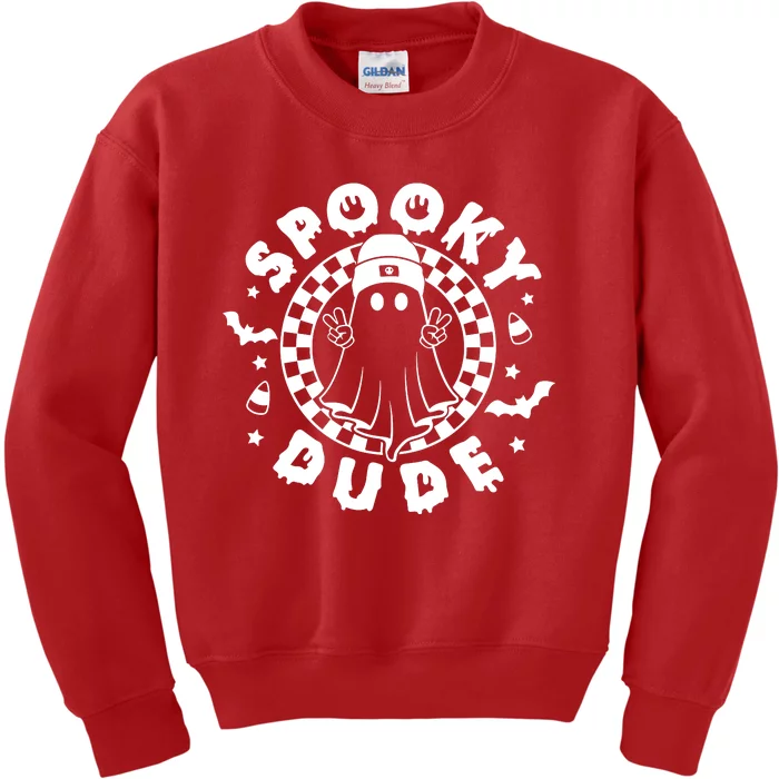 Spooky Dude Halloween Cool Ghost Ghoul Kids Sweatshirt