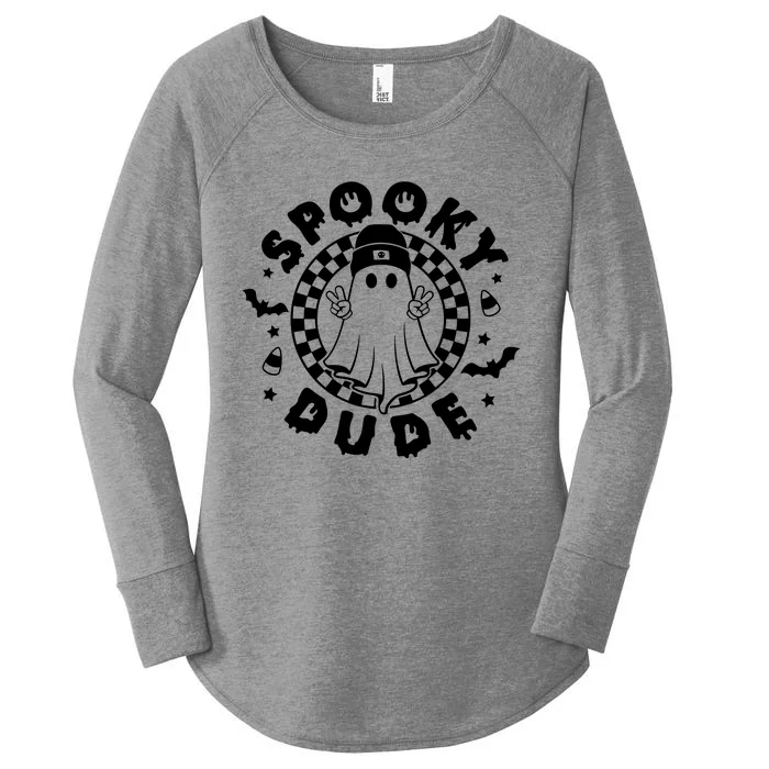 Spooky Dude Halloween Cool Ghost Ghoul Women's Perfect Tri Tunic Long Sleeve Shirt