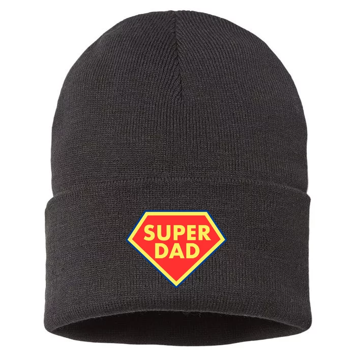 Super Dad Hero Gift Sustainable Knit Beanie