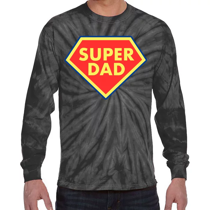 Super Dad Hero Gift Tie-Dye Long Sleeve Shirt