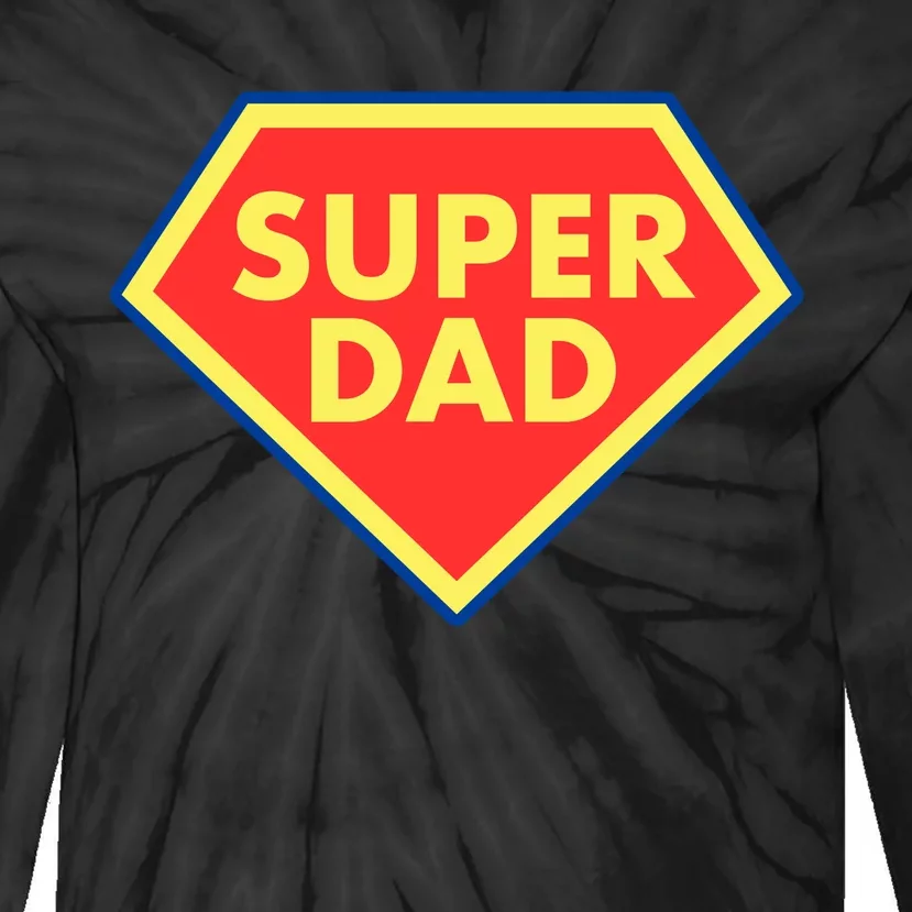 Super Dad Hero Gift Tie-Dye Long Sleeve Shirt