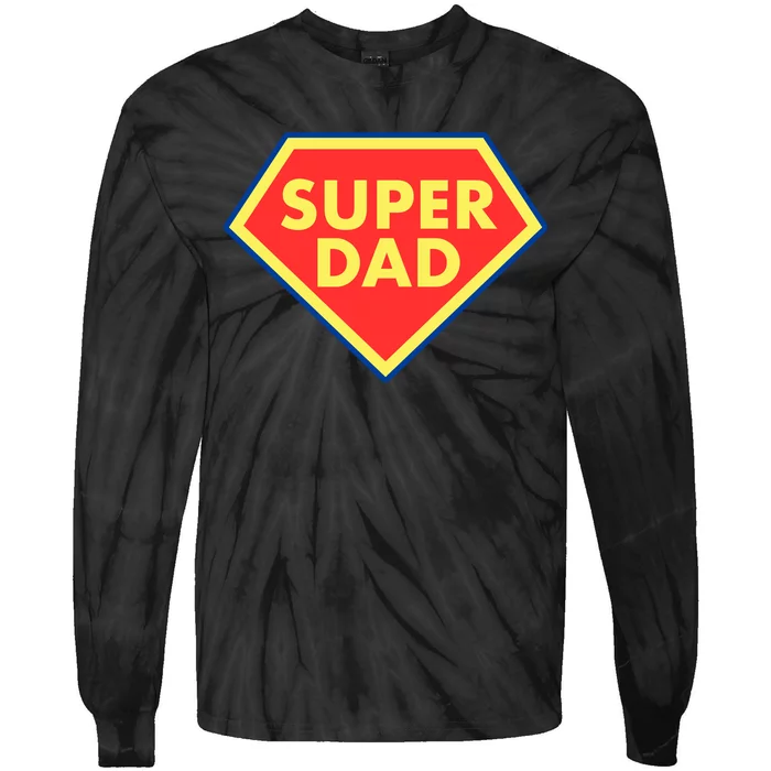 Super Dad Hero Gift Tie-Dye Long Sleeve Shirt