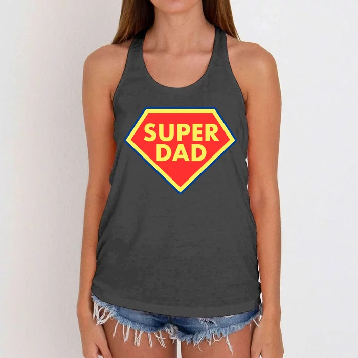 Super Dad Hero Gift Women's Knotted Racerback Tank