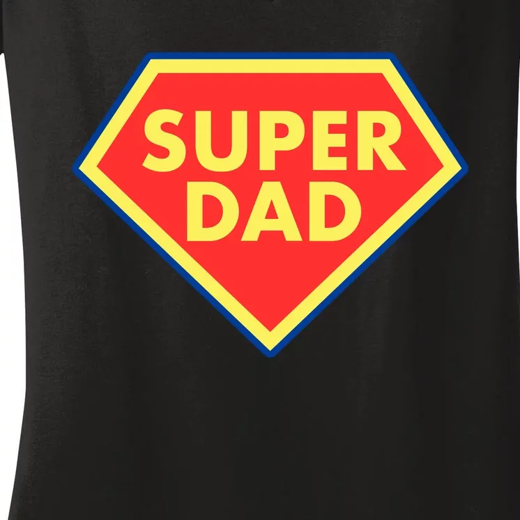 Super Dad Hero Gift Women's V-Neck T-Shirt