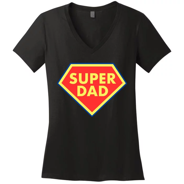 Super Dad Hero Gift Women's V-Neck T-Shirt