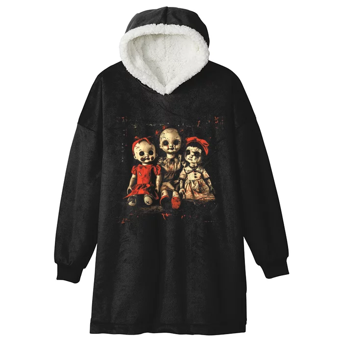 Scary Doll Horror Movie Creepy Haunted Toy Goth Alt Emo Hooded Wearable Blanket