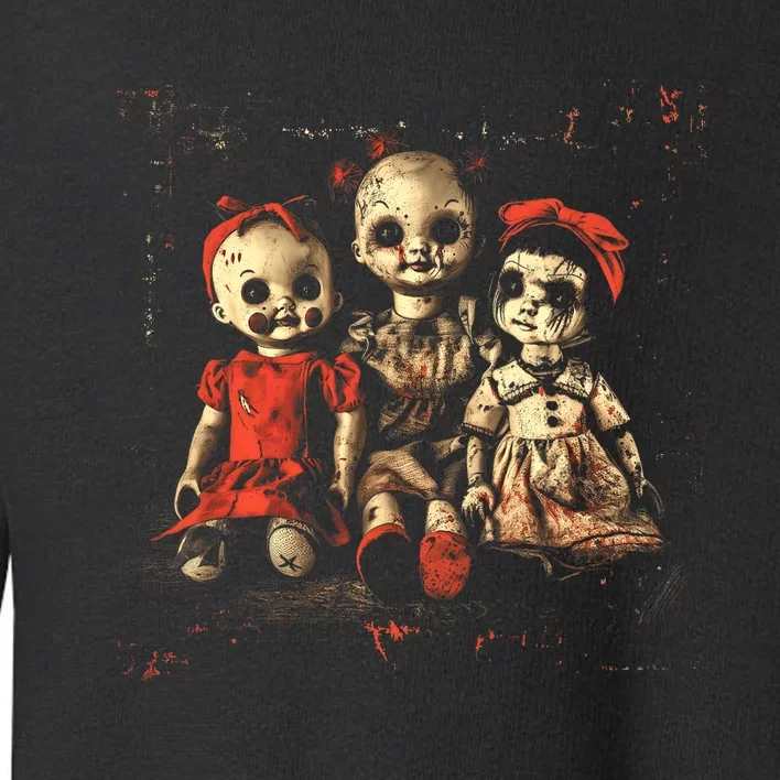 Scary Doll Horror Movie Creepy Haunted Toy Goth Alt Emo Toddler Sweatshirt