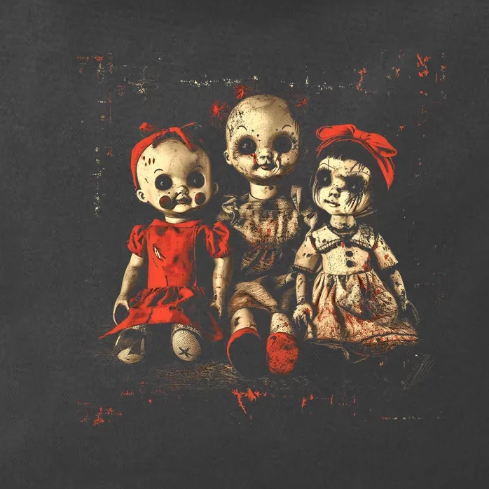 Scary Doll Horror Movie Creepy Haunted Toy Goth Alt Emo Zip Tote Bag