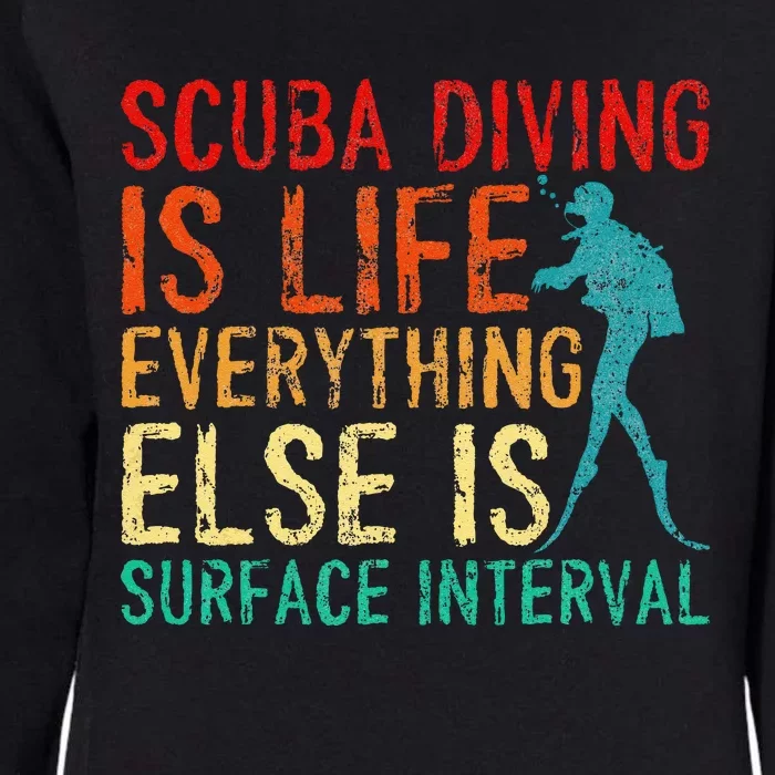 Scuba Diving Is Life Everything Else Surface Interval Diver Womens California Wash Sweatshirt