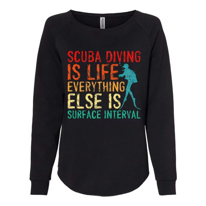 Scuba Diving Is Life Everything Else Surface Interval Diver Womens California Wash Sweatshirt