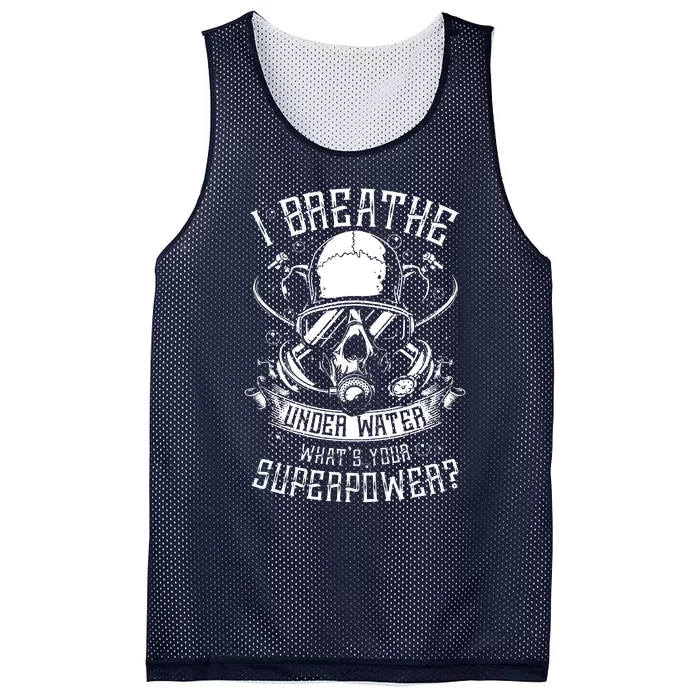 Scuba Diving I Breathe Under Water Mesh Reversible Basketball Jersey Tank