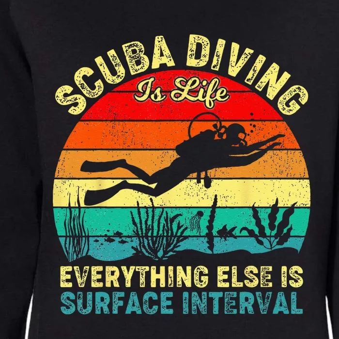 Scuba Diving Is Life Everything Else Surface Interval Diving Womens California Wash Sweatshirt