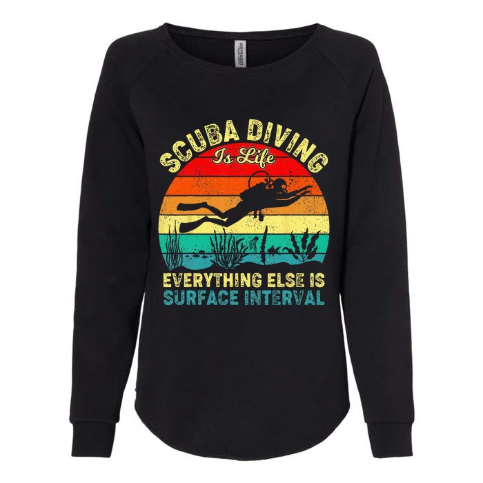 Scuba Diving Is Life Everything Else Surface Interval Diving Womens California Wash Sweatshirt