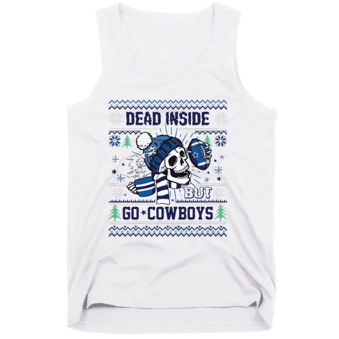 Skull Dead Inside But Go Dallas Cowboy Christmas Tank Top