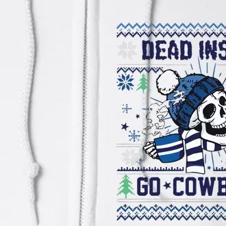 Skull Dead Inside But Go Dallas Cowboy Christmas Full Zip Hoodie