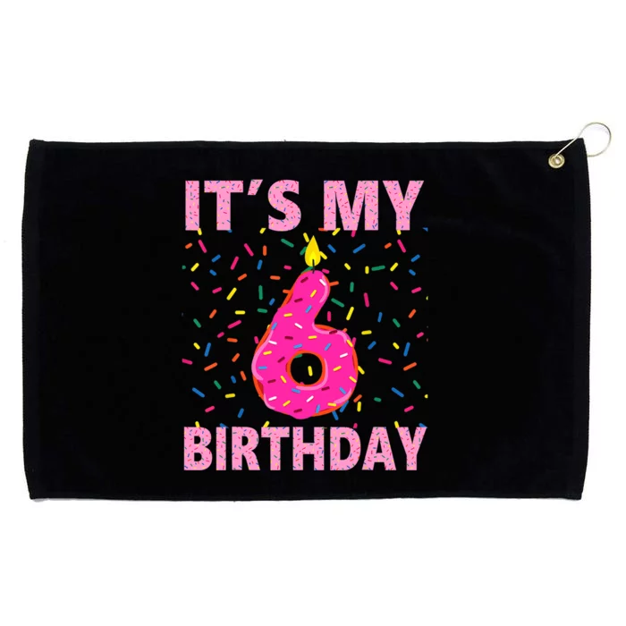 Sweet donut It's My 6th Birthday 6 Yrs Old Gifts Grommeted Golf Towel