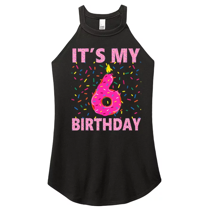 Sweet donut It's My 6th Birthday 6 Yrs Old Gifts Women’s Perfect Tri Rocker Tank