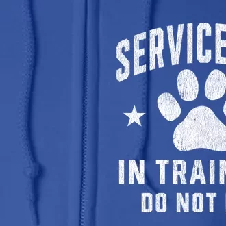 Service Dog In Training Assistance Dog Trainer Handler Funny Gift Full Zip Hoodie