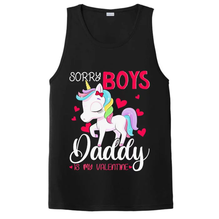 Sorrys Daddy Is My Valentine Valentine's Day Unicorn Performance Tank