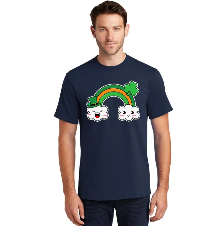 St.Patrick's Day Irish Rainbow Leprechaun Hat And Shamrock Tall T-Shirt