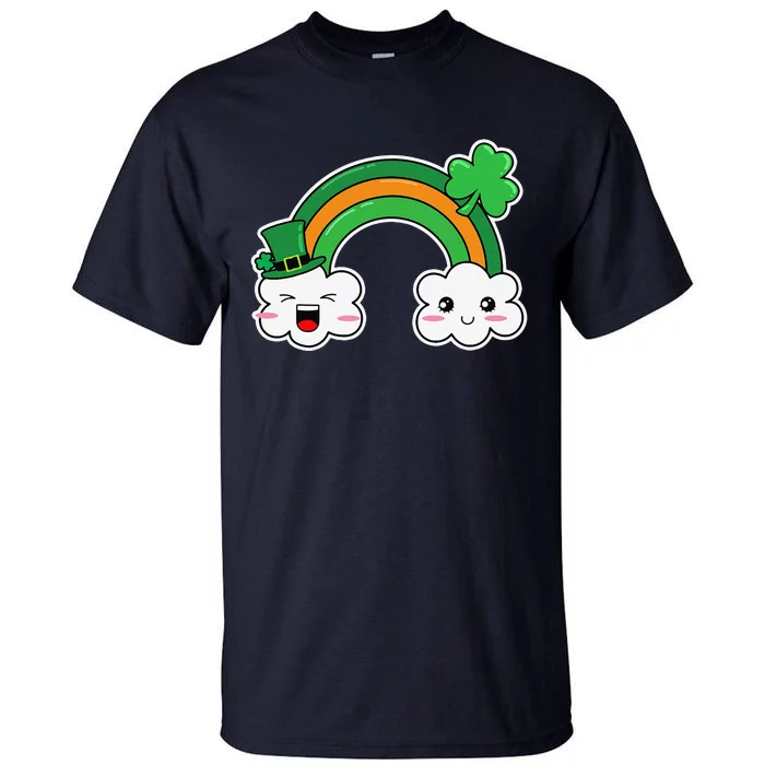 St.Patrick's Day Irish Rainbow Leprechaun Hat And Shamrock Tall T-Shirt