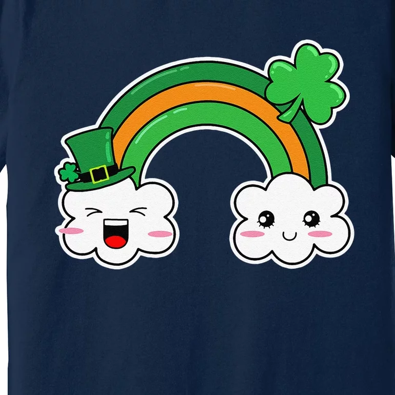 St.Patrick's Day Irish Rainbow Leprechaun Hat And Shamrock Premium T-Shirt