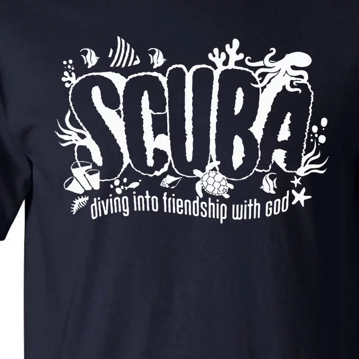 Scuba Diving Into Friendship With God Christian Vbs 2024 Tall T-Shirt