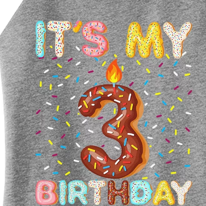 Sweet Donut It's My 3rd Birthday 3 Yrs Old Gift Women’s Perfect Tri Rocker Tank