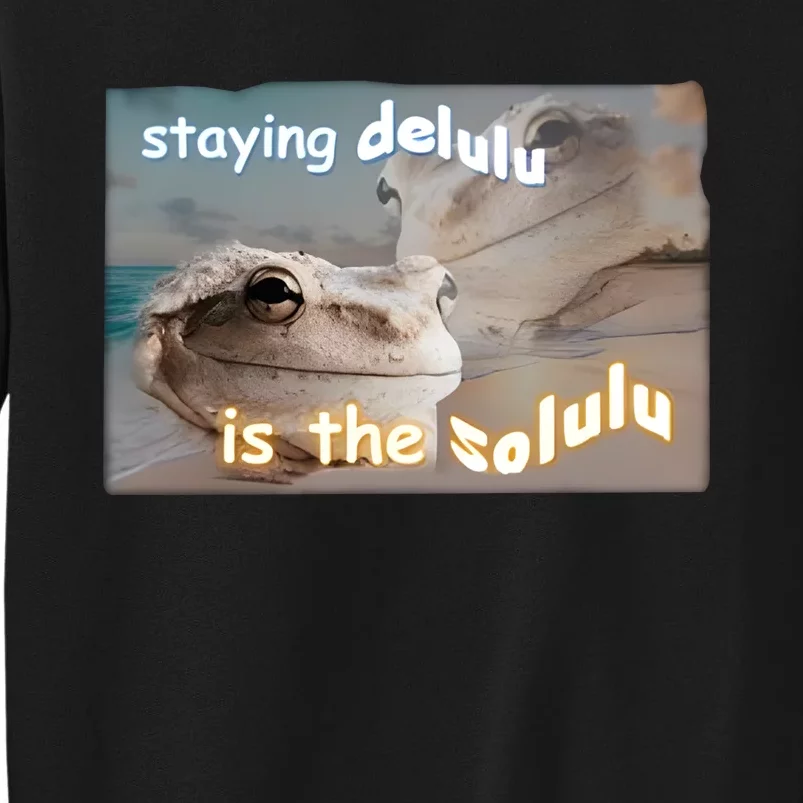 Staying Delulu Is The Solulu Frog Meme Sweatshirt