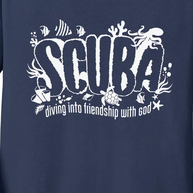 Scuba Diving Into Friendship With God Christian Vbs 2024 Kids Long Sleeve Shirt