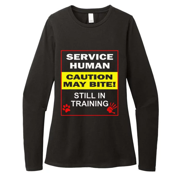 Service Dog In Training Funny Human Training Dog Walker Womens CVC Long Sleeve Shirt