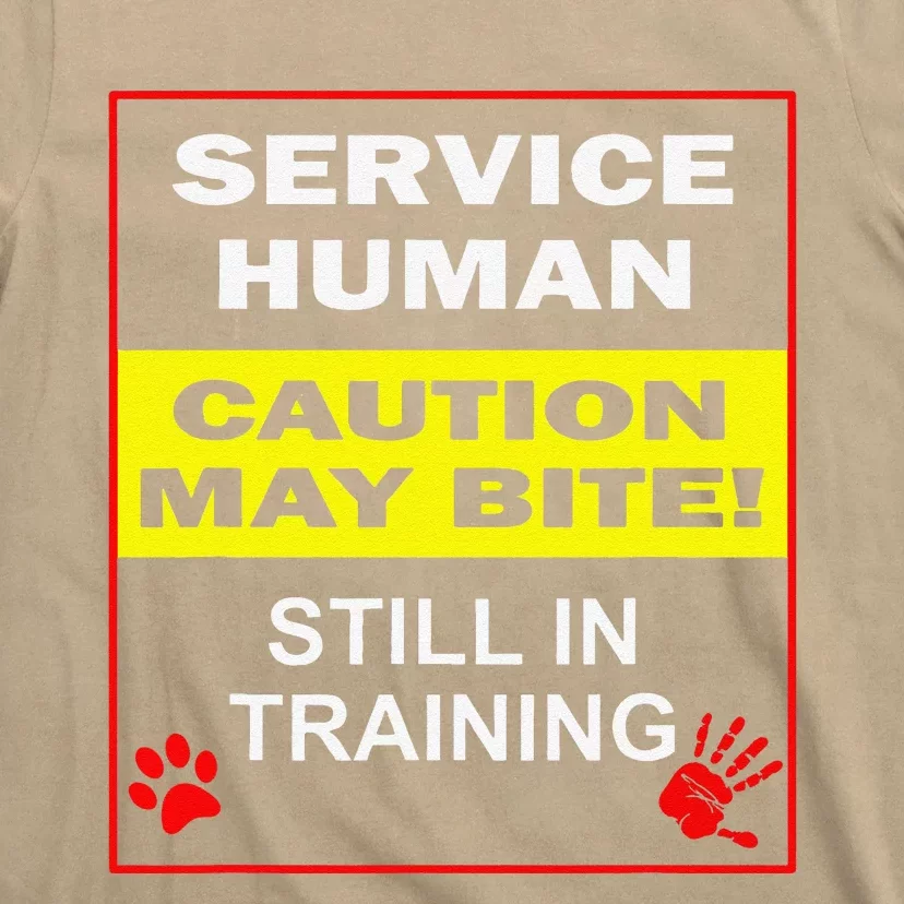 Service Dog In Training Funny Human Training Dog Walker T-Shirt