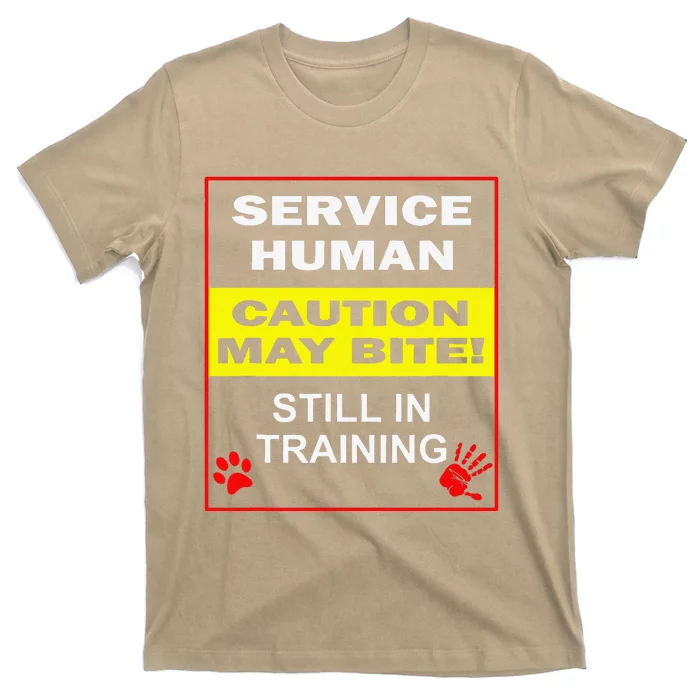 Service Dog In Training Funny Human Training Dog Walker T-Shirt