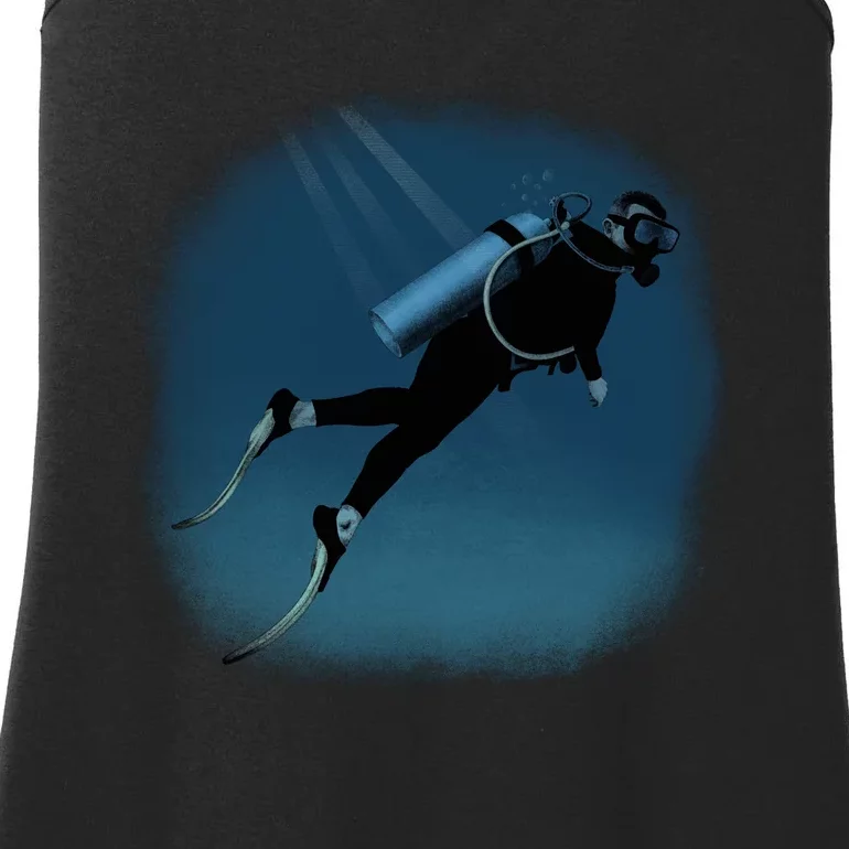 Scuba Diving Illustration Ladies Essential Tank