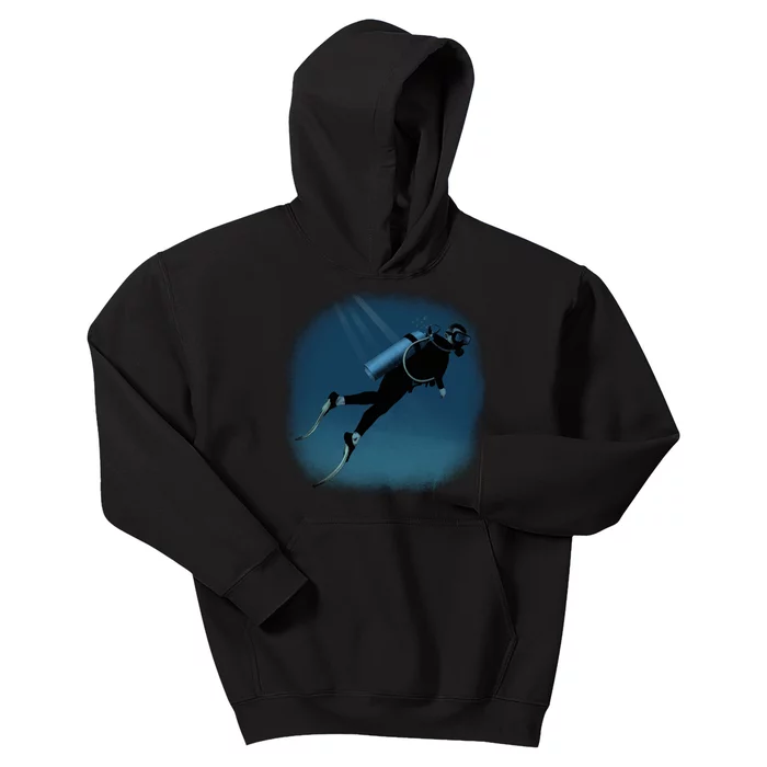 Scuba Diving Illustration Kids Hoodie